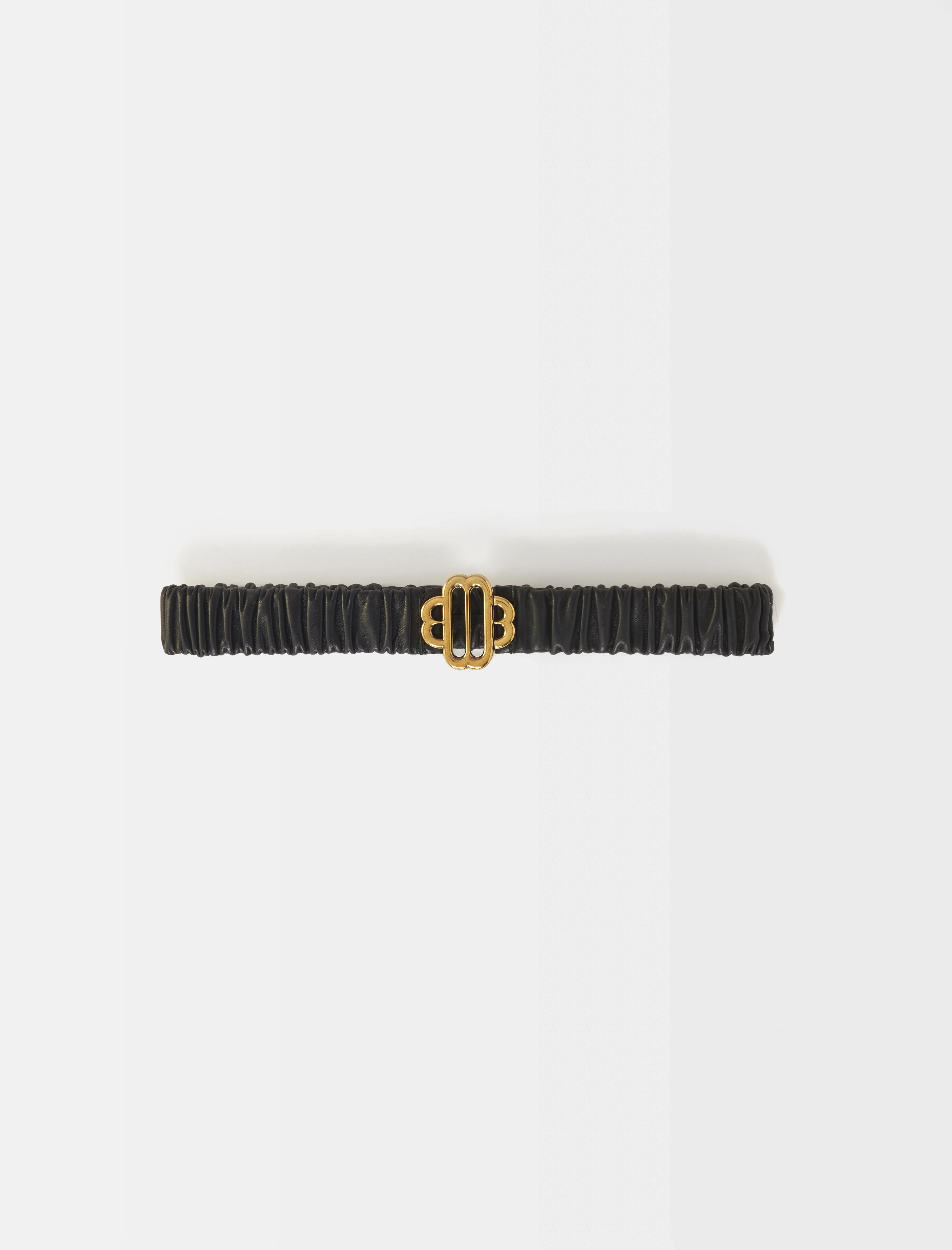 Curea din piele cu logo Clover - Negru