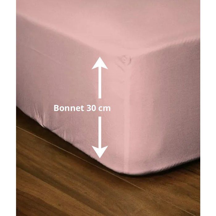 Lençol de baixo com elástico - LOVELY HOME - LH71627 - 160x200+30 cm - Rosa
