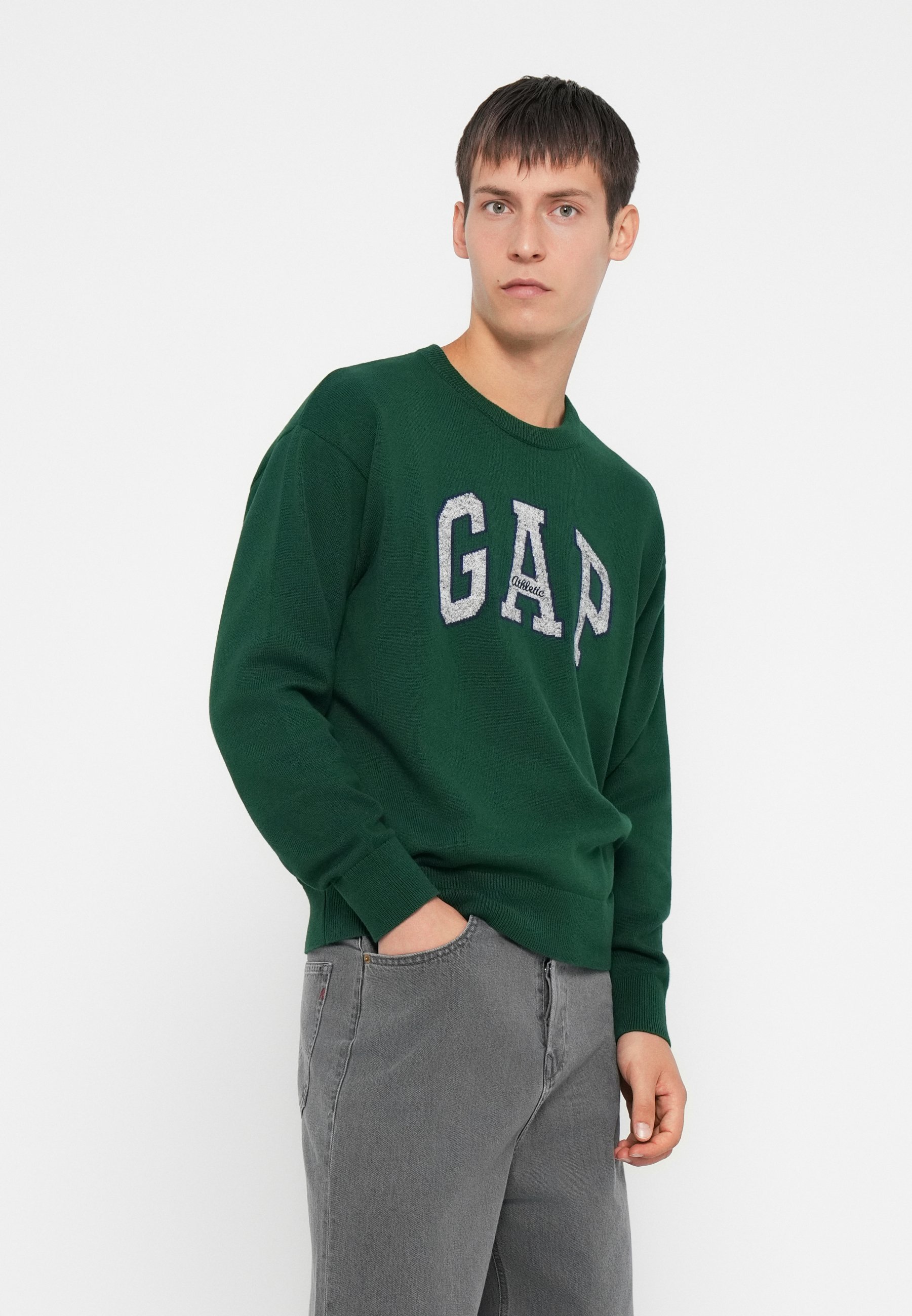 Pull GAP ATHLETIC INTARSIA CREW - Glamour intemporel