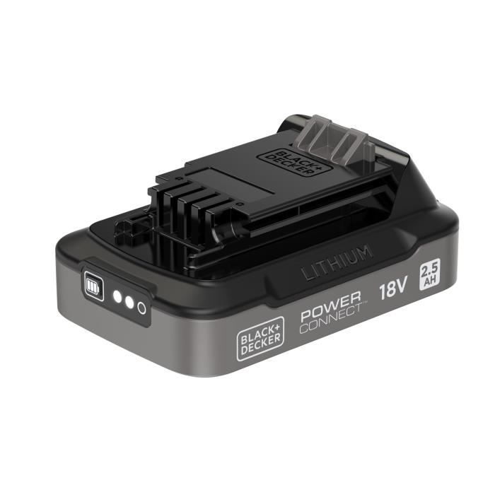 Batterie 18V 2,5Ah avec indice de charge - BLACK+DECKER - BDL2518S-XJ - Noir