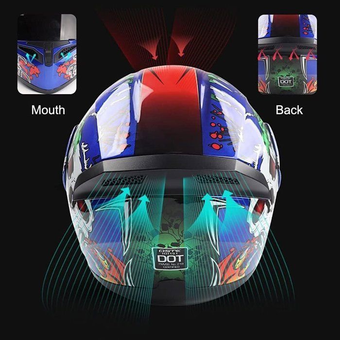 Casque Moto Modulable Bluetooth, Casques Intégral Flip-Up Modulables Casque de Moto Scooter avec Anti-buée Visière Blanc, XL