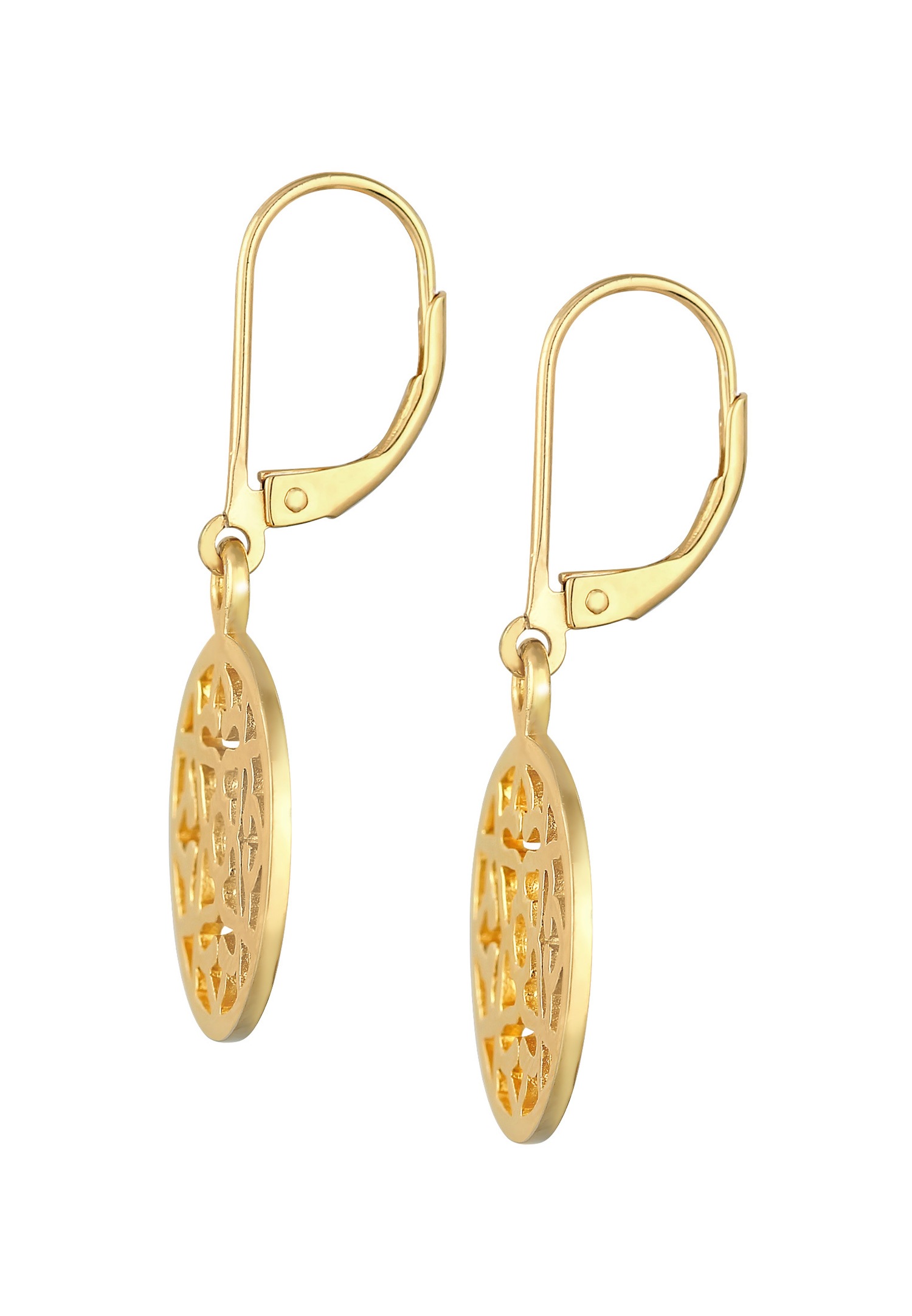 Elli Boucles d'oreilles pour dames Ornament Oriental Round en argent sterling 925