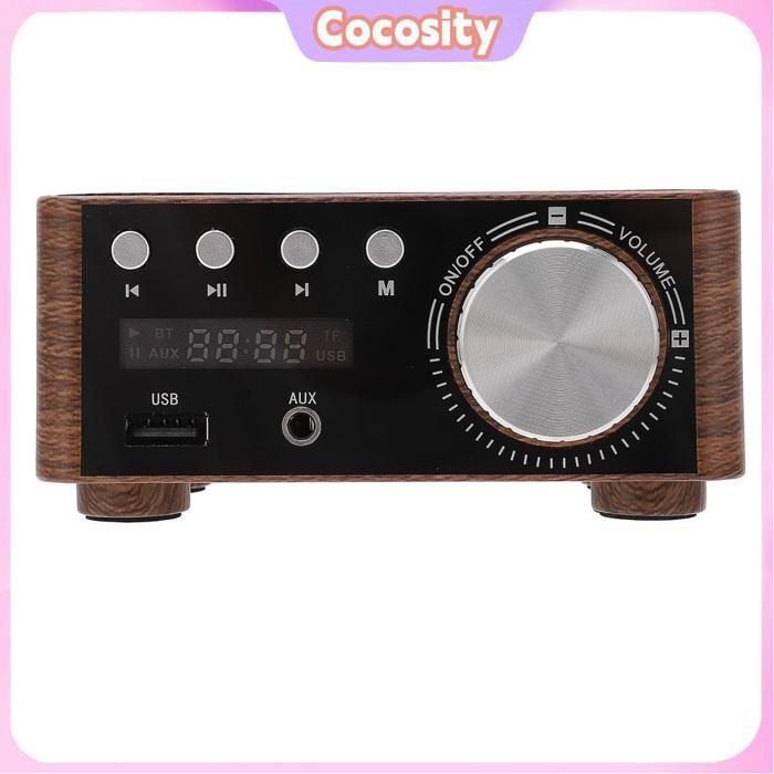Amplificador de audio estéreo HiFi Cocosity Mini de 2 canales y 50 W con Bluetooth 5.0 y entrada USB.