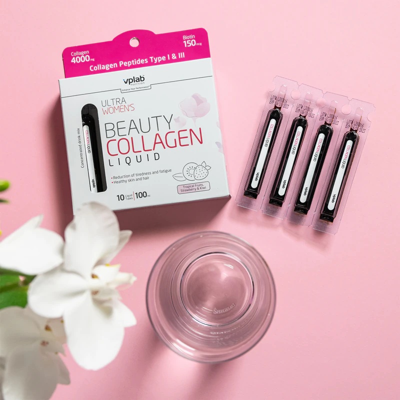 VPLab Beauty Liquid Collagen kolageno maisto papildas ampulėse