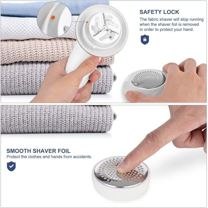 Rasoir anti-bouloche électrique-KAL-Rasoir Anti-USB 2 Lames Brosse Nettoyage Vêtements Tapis Chandails