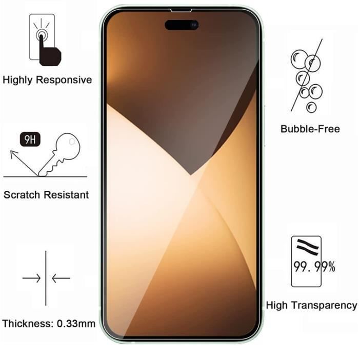 Funda antigolpes para iPhone 14 Pro Max y 2 protectores de pantalla de cristal templado de Phonillico®.