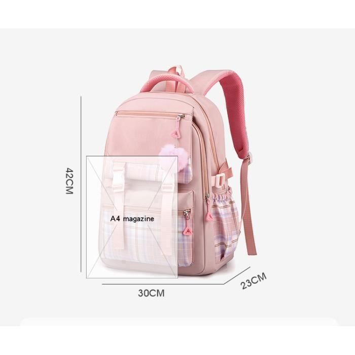 Mochila infantil Stitch - Nylon - 42x30x23cm - Rosa