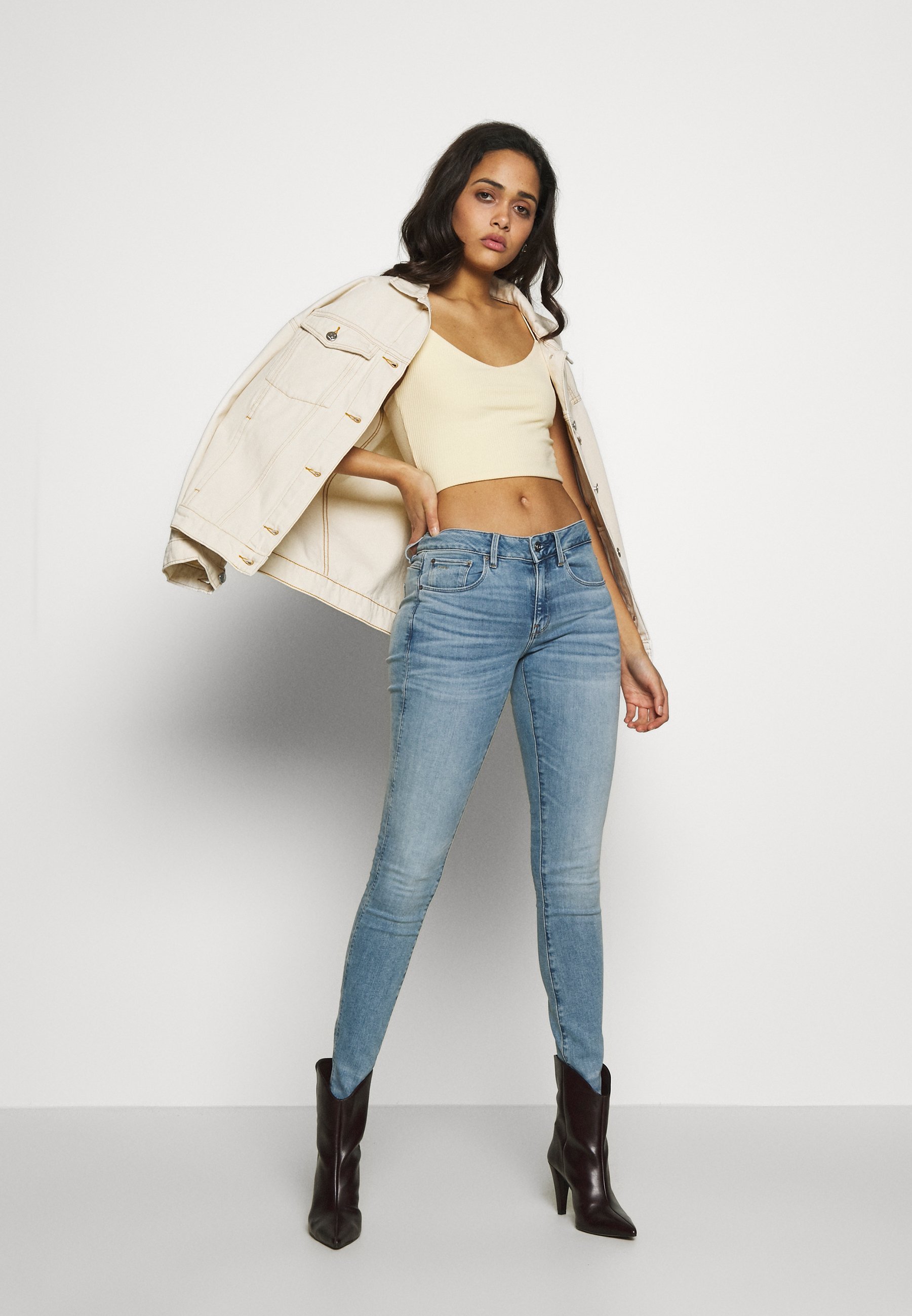 G-STAR 3301 MID SKINNY - Jeansy Skinny Fit - jasnoniebieski denim