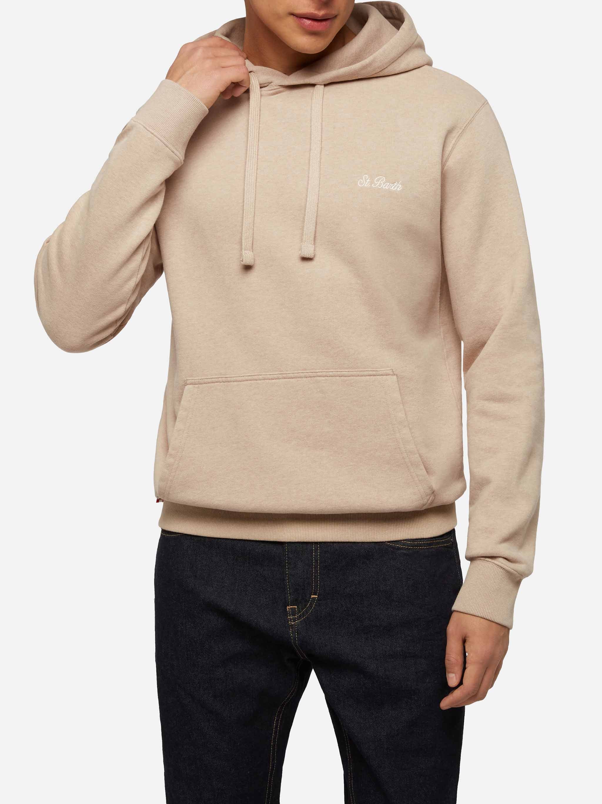 Tribeca beige sweatshirt met St. Barth-borduurwerk.