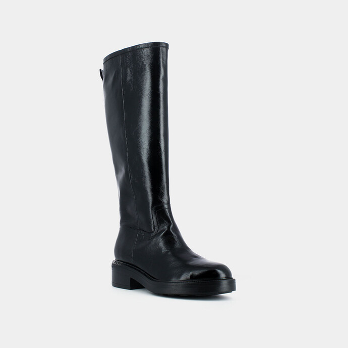 Bottes plates  en cuir noir