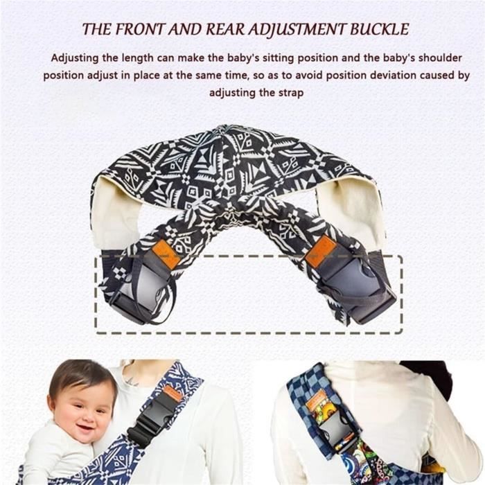 Portabebés, fular portabebés portátil, portabebés lateral ajustable, para recién nacidos y niños pequeños de hasta 20 kg (negro)