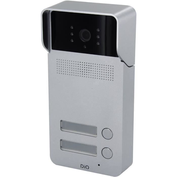 Kit interphone multi-appartement - DiO CONNECTED HOME - Unité extérieure 2 boutons - 2 écrans 7;Kit interphone multi-appartement - D