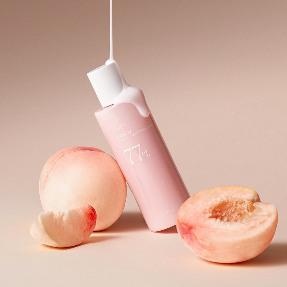 „Anua Peach“ veido tonikas su 77 % niacino, kūno losjonas – 150 ml