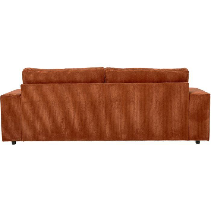 JOSH 4-seater fixed sofa - Terracotta corduroy - 241 x 86 x 88 cm