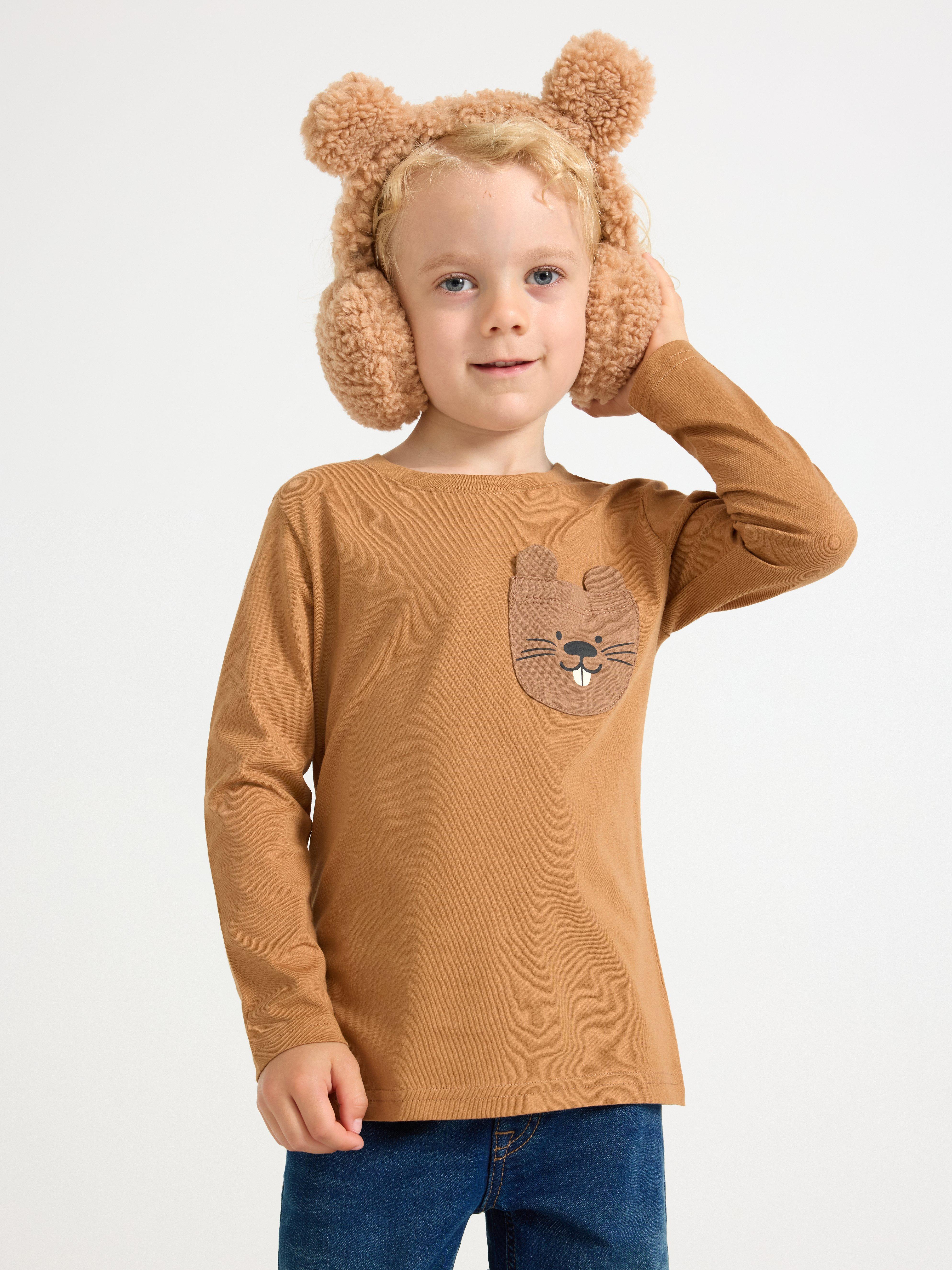 Langermet topp Mørk Dusty Beige