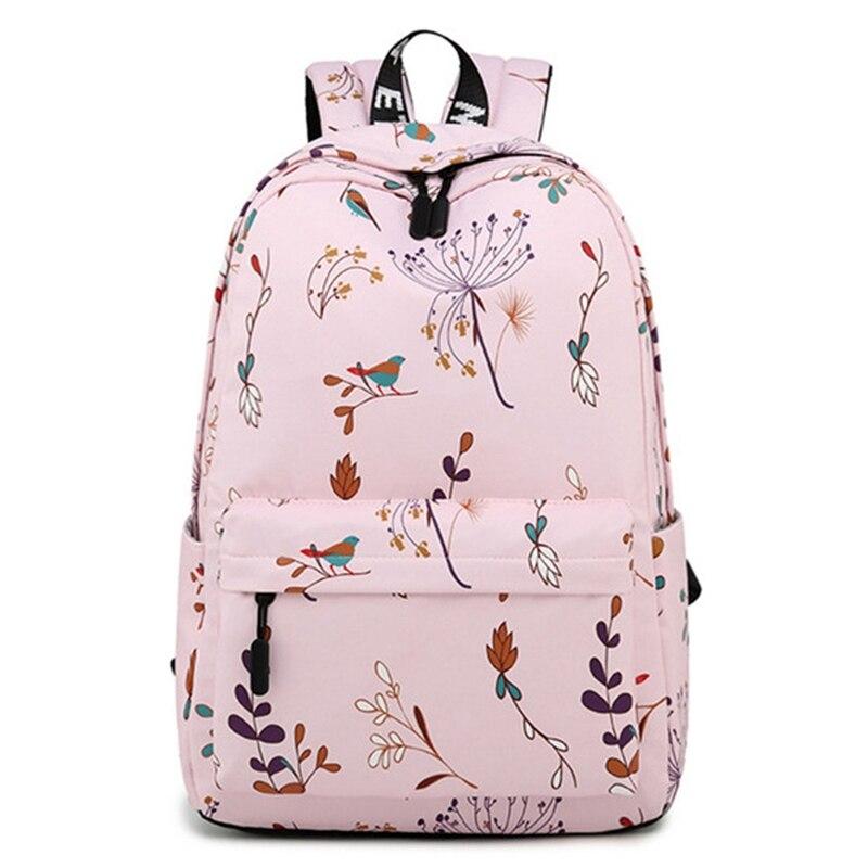 Sac à dos décontracté imperméable pour femme, imprimé floral, sac à dos pour ordinateur portable pour étudiantes, sac à dos de voyage pour femme
