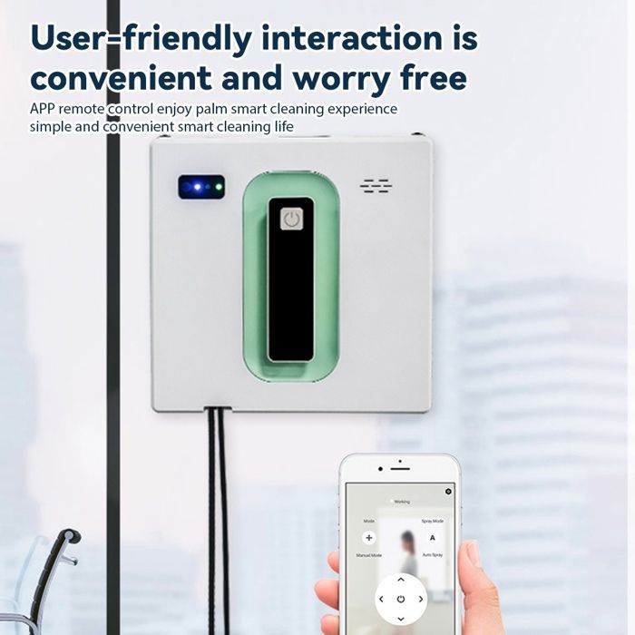 Fensterputzroboter 2500 Pa, 72 W, 50 ml Wassertank, App und Fernbedienung