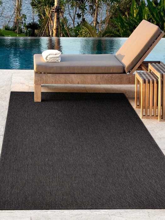 Tapis d'extérieur - THE CARPET - Toronto - Antidérapant - 120 x 160 cm - Noir