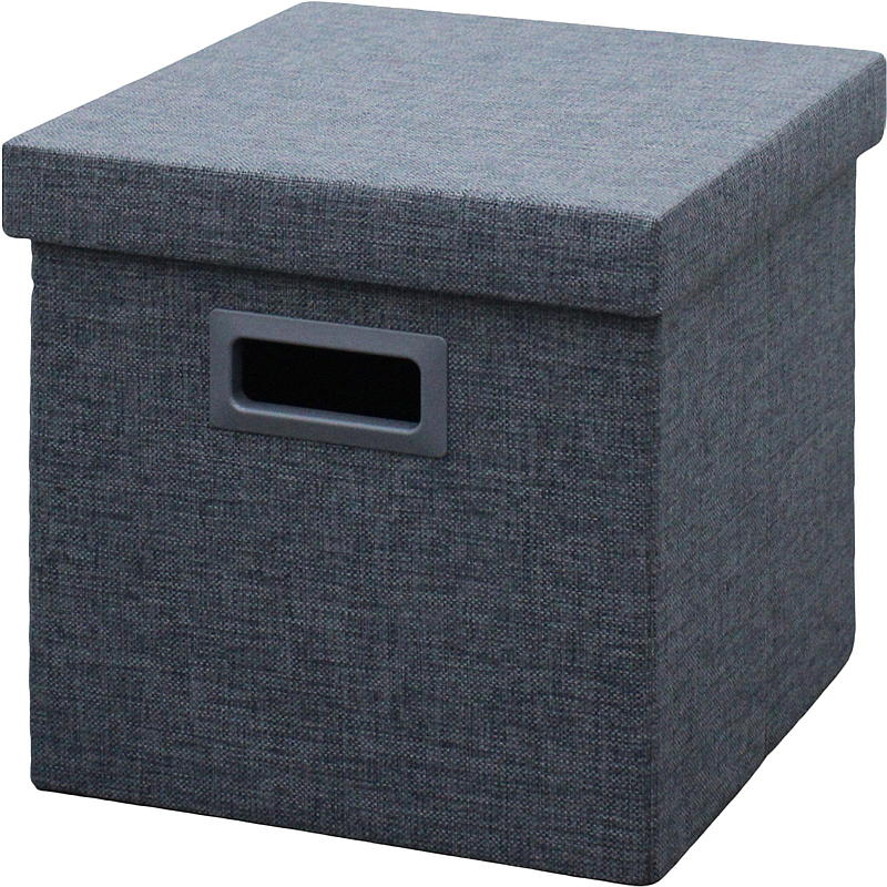 Förvaringslåda med lock 30x30x30 cm hopfällbar blå