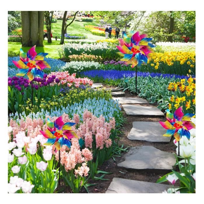 Set of 6 reflective windmills for fruit gardens and balconies - Garden decoration for gardens, yards, balconies