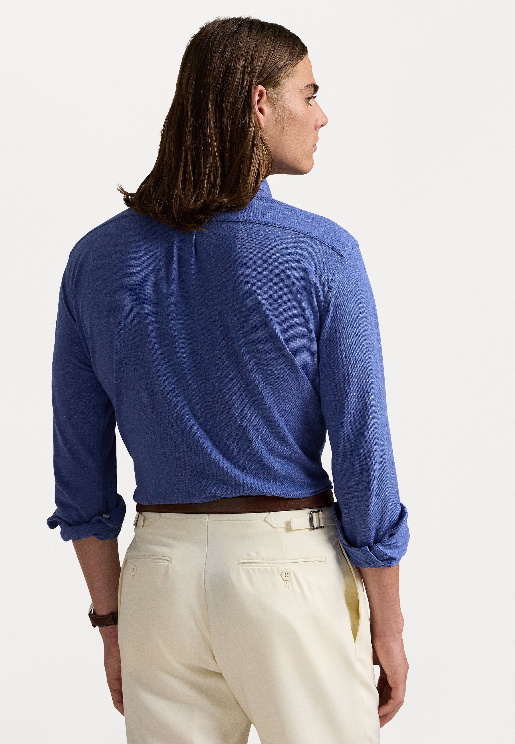 Chemise Polo Ralph Lauren en maille ultra-légère - Bleu roi délavé