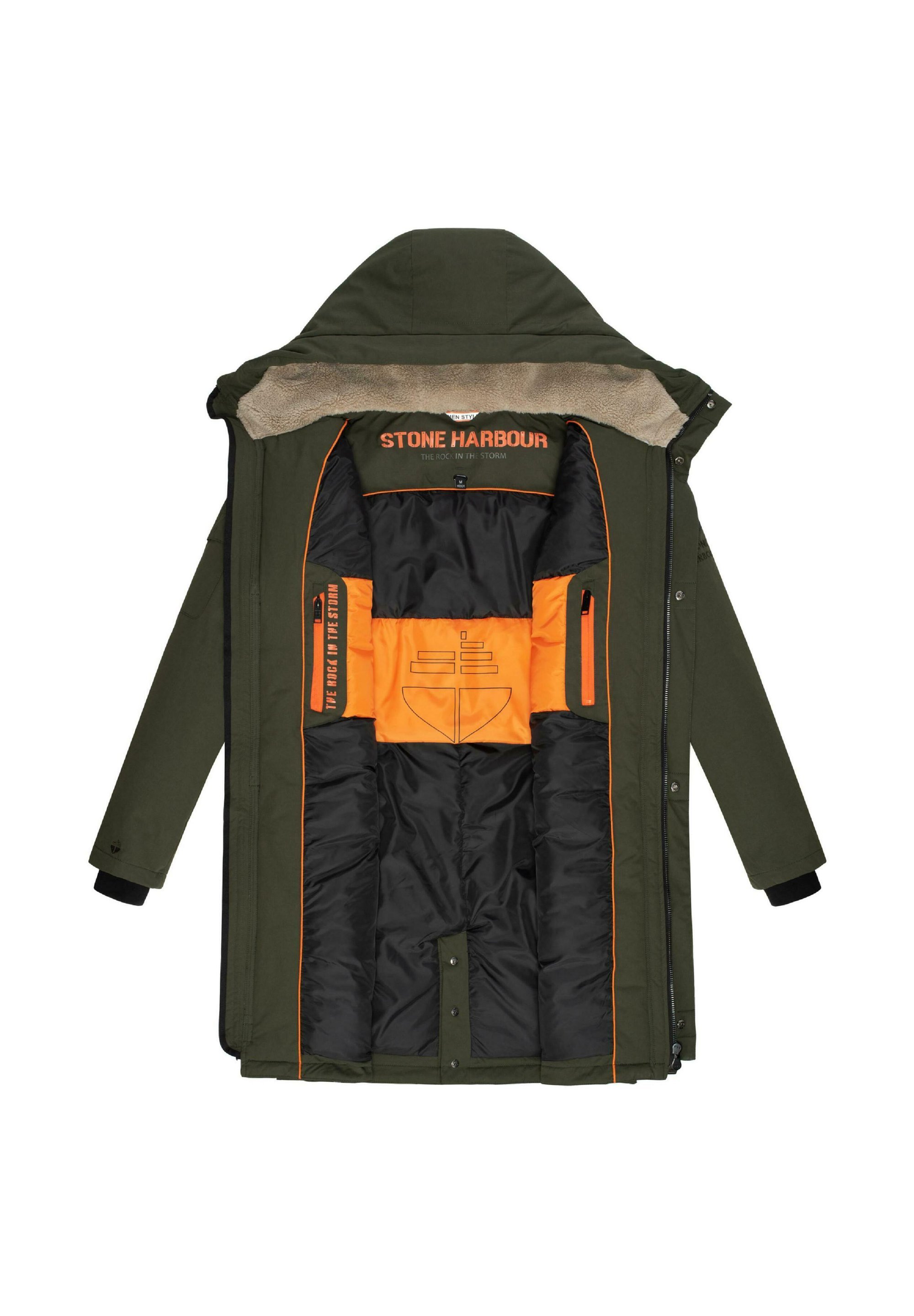 STONE HARBOUR Talvemantel - oliivroheline