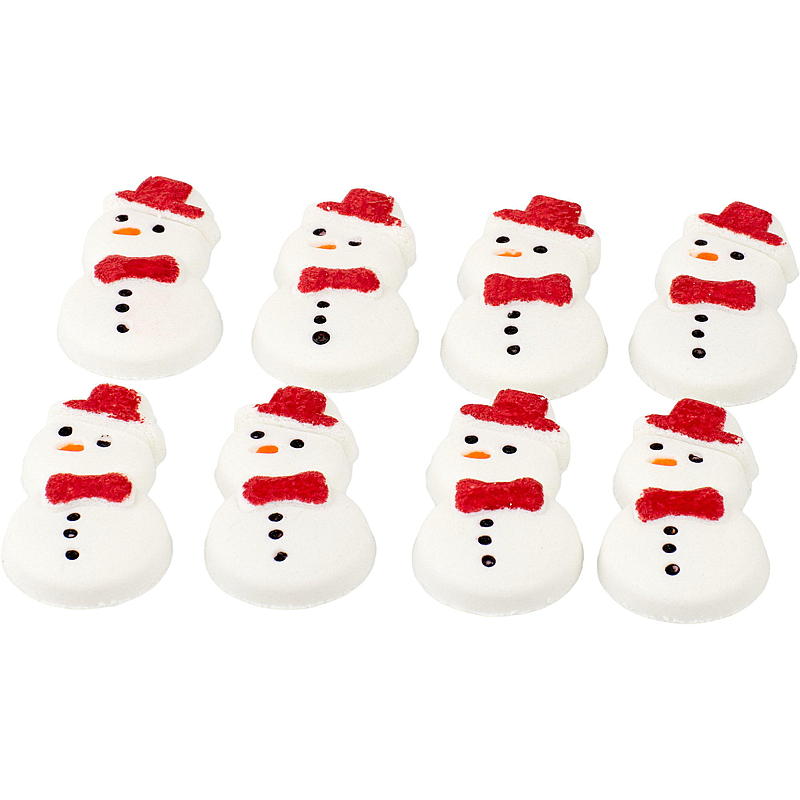 Décorations de gâteau scintillantes, lot de 8, bonhomme de neige