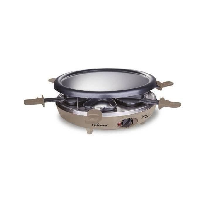 LITTLE BALANCE - Appareil à raclette 3 en 1 - 1200W - Happy Cheese Trio Meuuuh - muscade - 8692