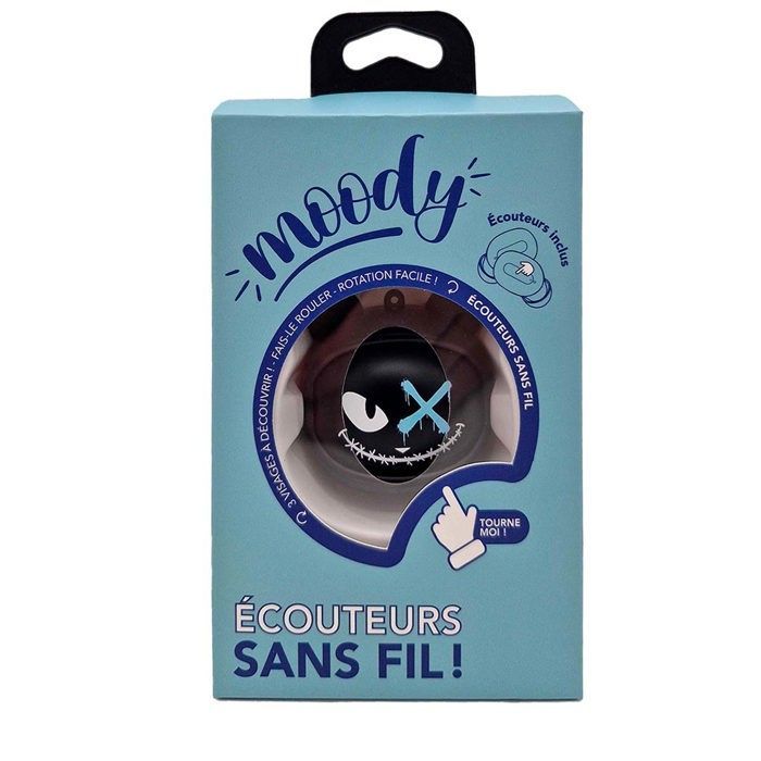 Ecouteurs sans fil True Wireless Yello koko Moody Noir avec 3 têtes Chats