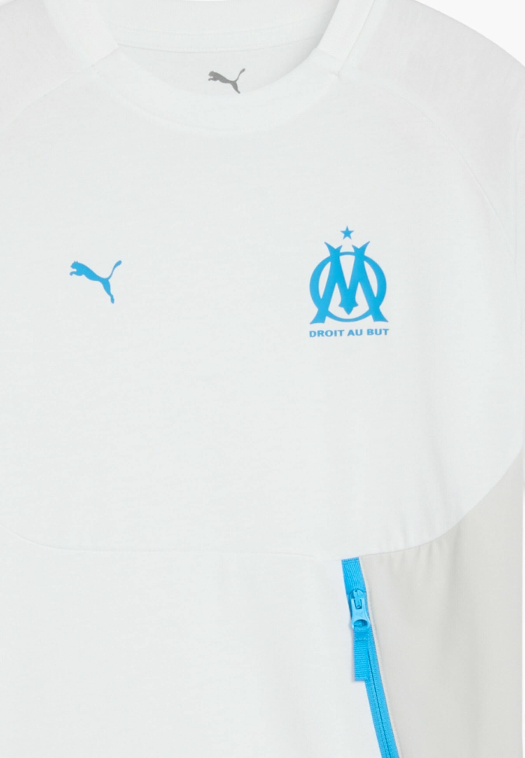 Puma OLYMPIQUE DE MARSEILLE POCKET  - Print T-shirt - white-bleu azur