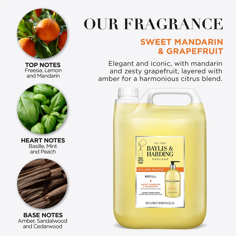 Baylis & Harding течни сапун за руке, слатка мандарина и грејпфрут, допуна