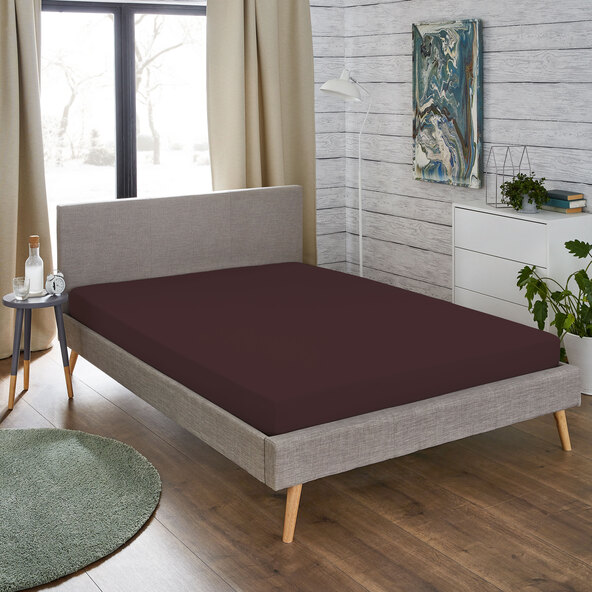 Fint flanellslaken 140–150 x 200 cm, bordeaux