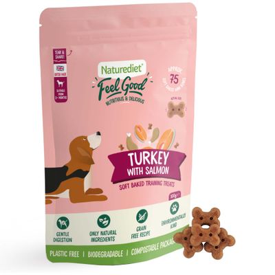 Przysmaki treningowe Naturediet Feel Good Soft Baked – indyk z łososiem