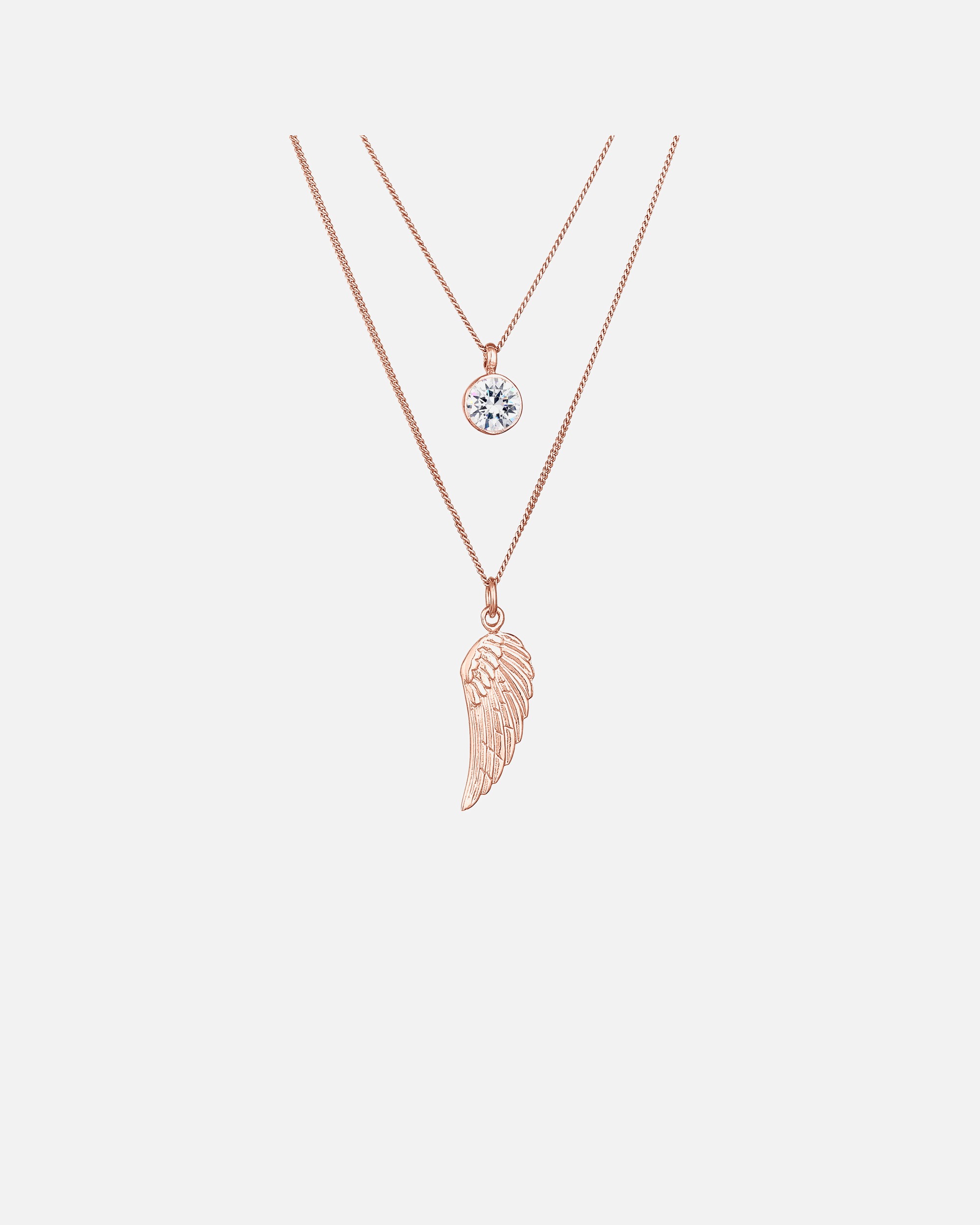 Elli Femmes Layer symbole des ailes avec cristal en argent sterling 925