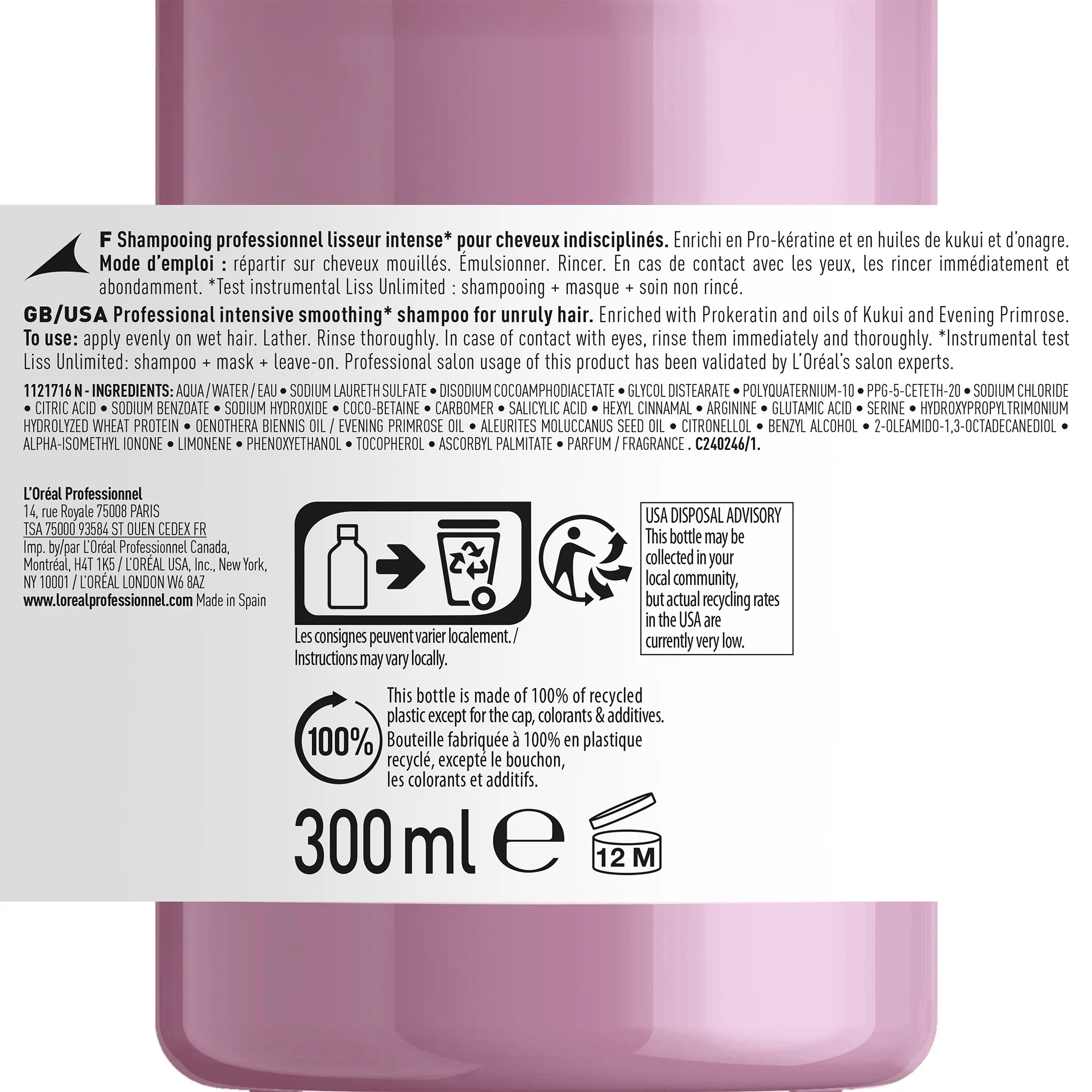 SERIE EXPERT New Liss Unlimited Shampoo - Shampoo Anticrespo
