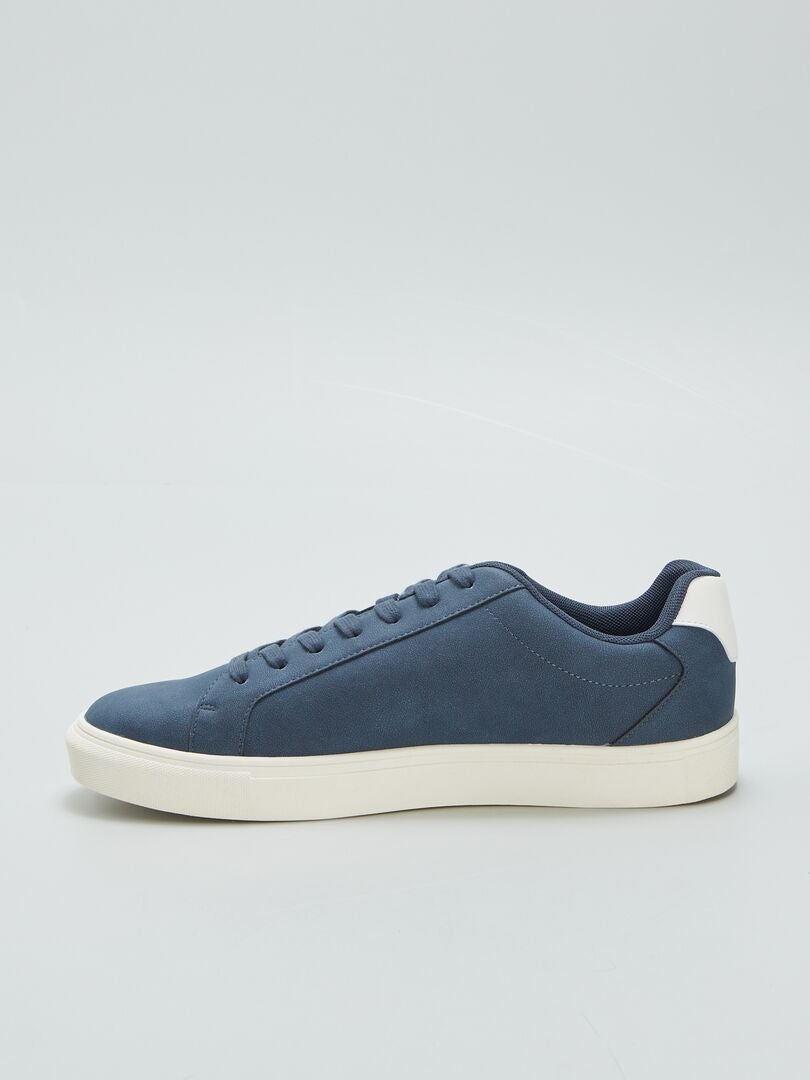 Lage sneakers met textuur - BLAUW
