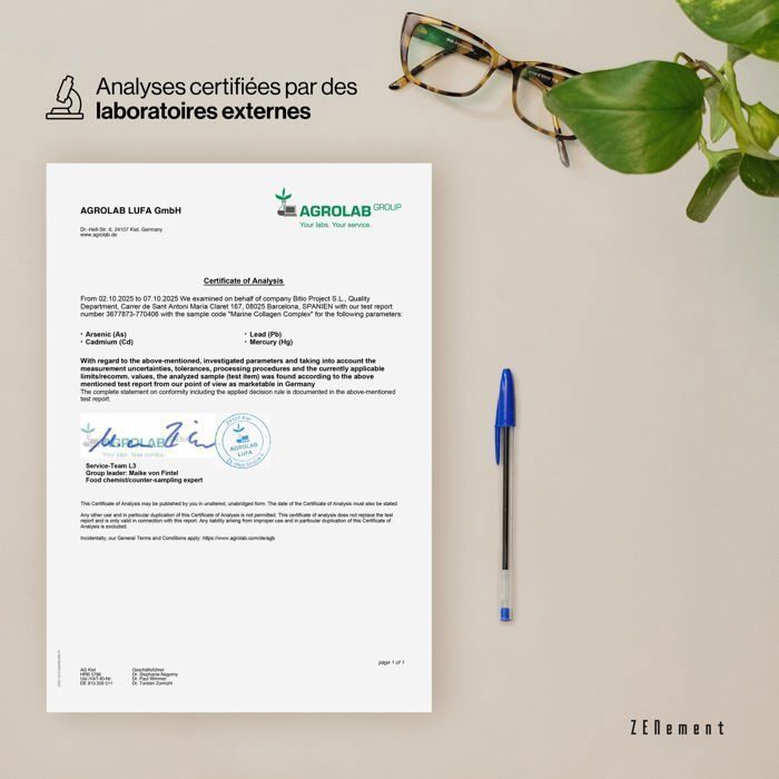 Complesso di collagene marino con acido ialuronico, CoQ10, vitamine C ed E e zinco - 180 capsule