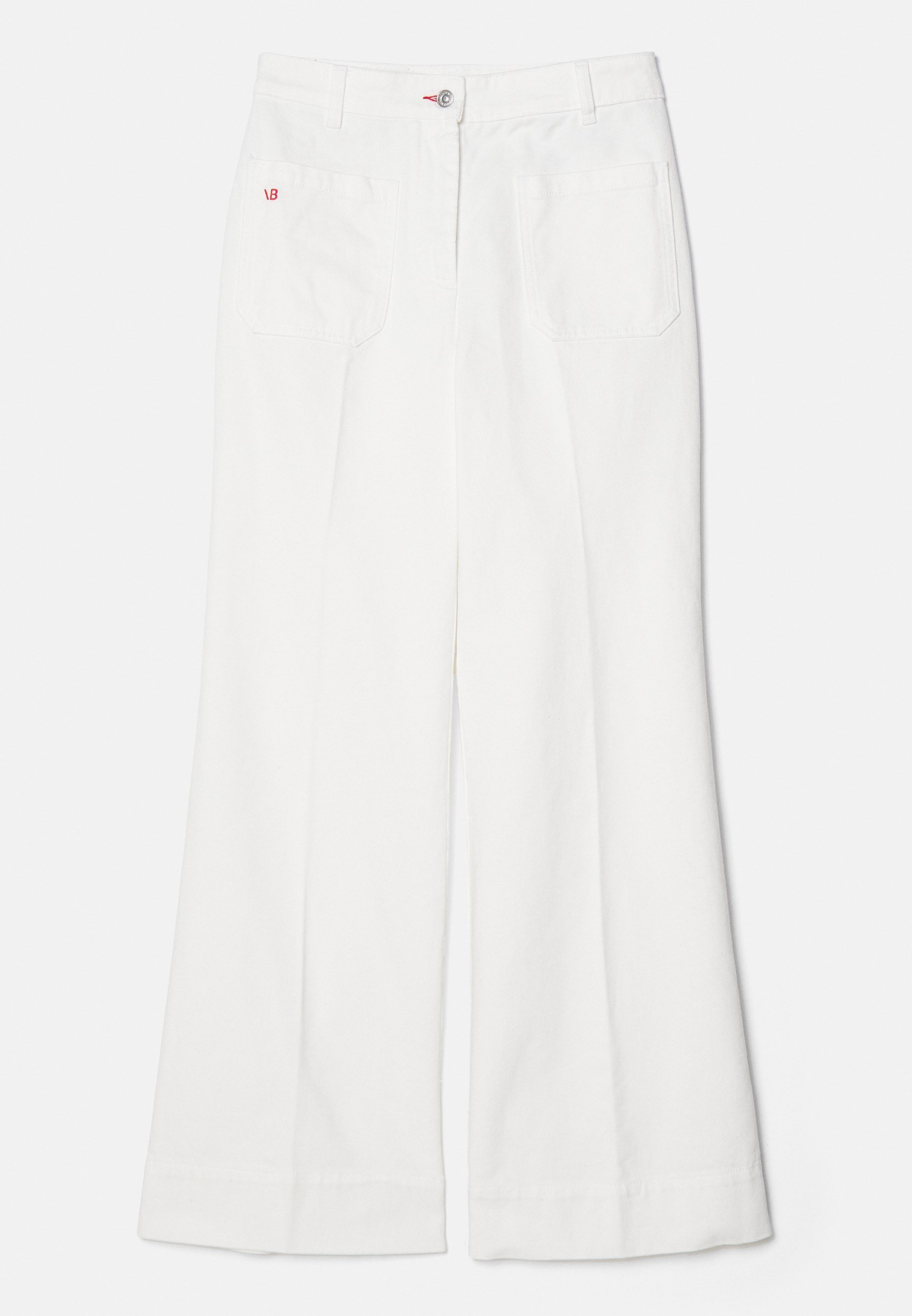 Victoria Beckham ALINA - Wijde pijpen - gewassen wit