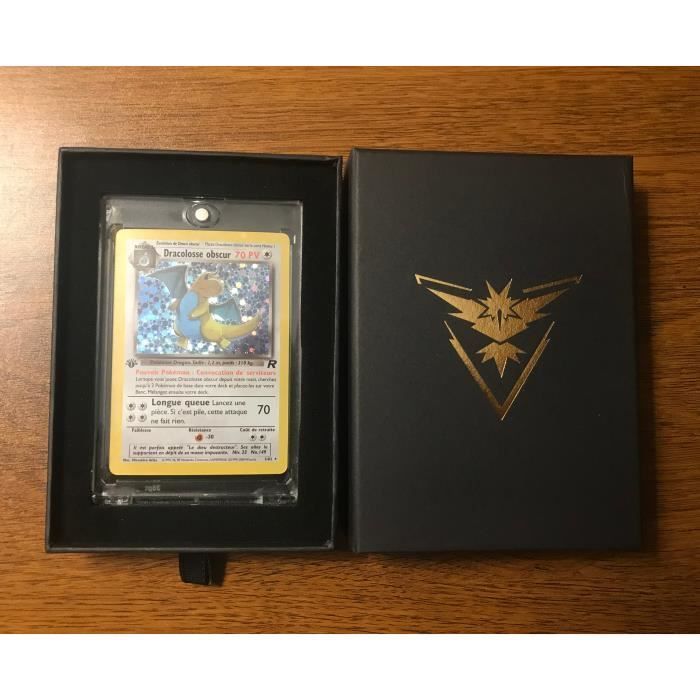Carte Pokémon Fanmade Dracolosse obscur Dragonite Edition 1 Holographique 2/102 Teamr Rocket Near Mint Boite cadeau
