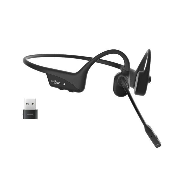 Cuffie a conduzione ossea - SHOKZ - OpenComm2 - USB-C - Bluetooth - Microfono ad asta con cancellazione attiva del rumore (ANC)