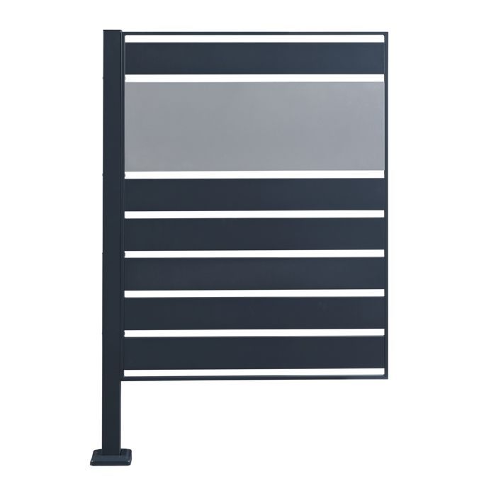Cache-poubelle Uusikaupunki acier galvanisé 120 x 83 x 11 cm anthracite argent