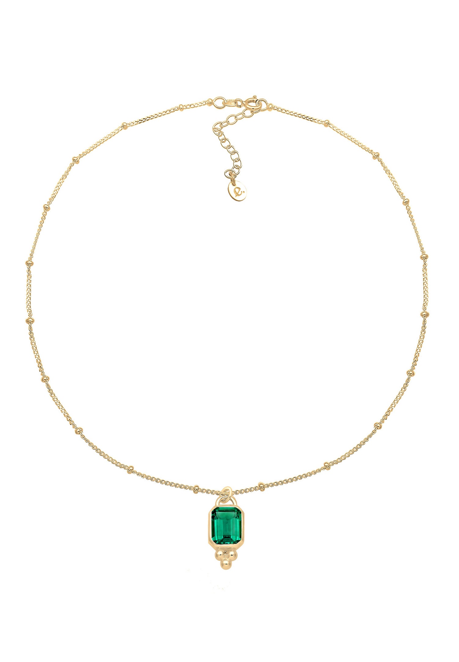 Elli PREMIUM Femme Pendentif Élégant avec Pierre de Quartz vert en Argent Sterling 925