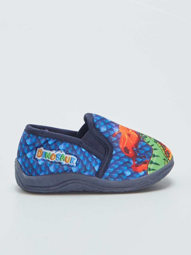 Zamknięte kapcie „dinozaur” – niebieskie