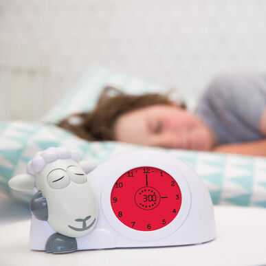 Zazu Sleeptrainer yövalolla Sam The Sleeper -herätyskello lapsille lampaanharmaa 1 kpl 1 kpl