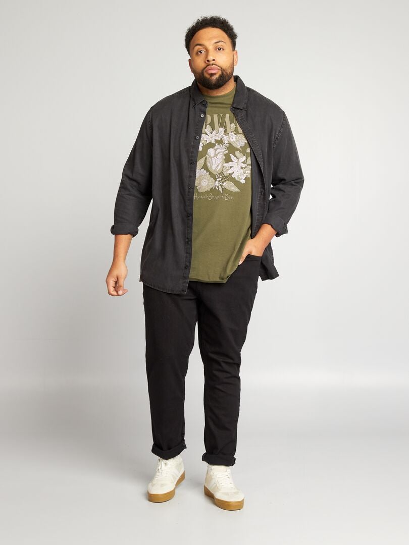 Camiseta de gola redonda 'Nirvana' - Cáqui