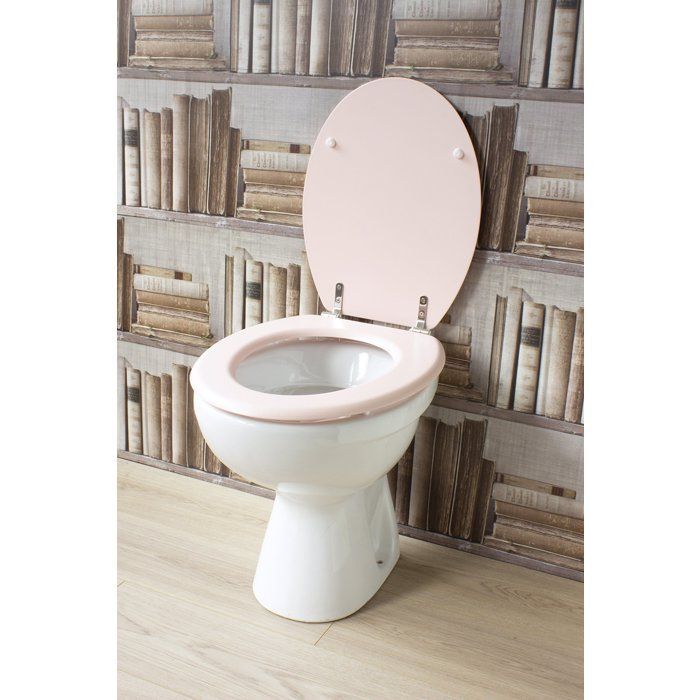 Asiento de inodoro GELCO DESIGN Dolce - Bisagras de acero inoxidable - Madera moldeada - Rosa cristal