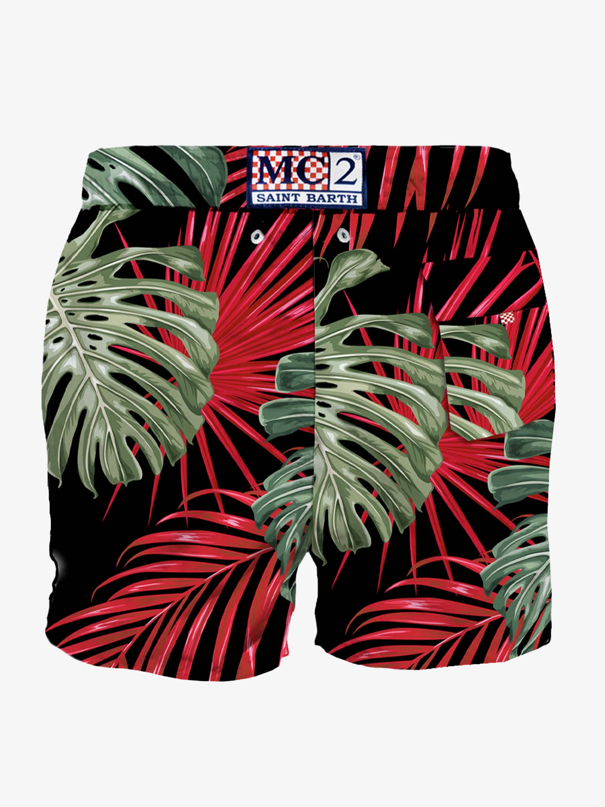 Klassische Herrenbadehose mit tropischem Muster