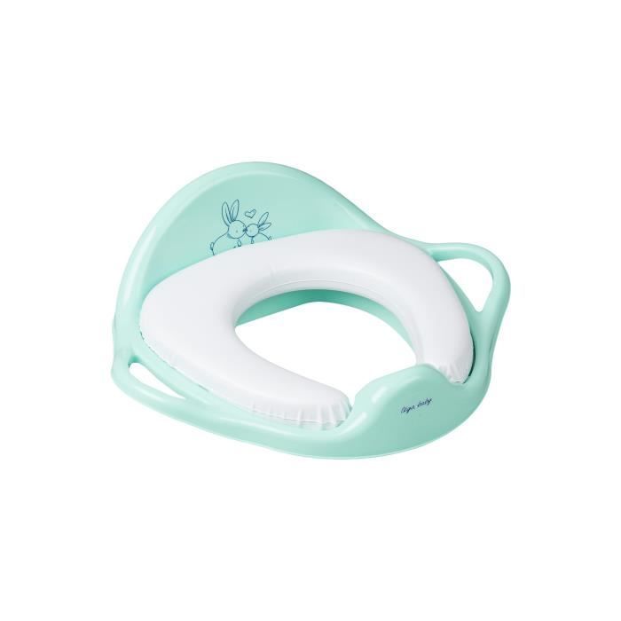 TEGA BABY® Siège de Toilettes Tendre pour Enfants, Réducteur Toilette, Antidérapant, Lapins, verts