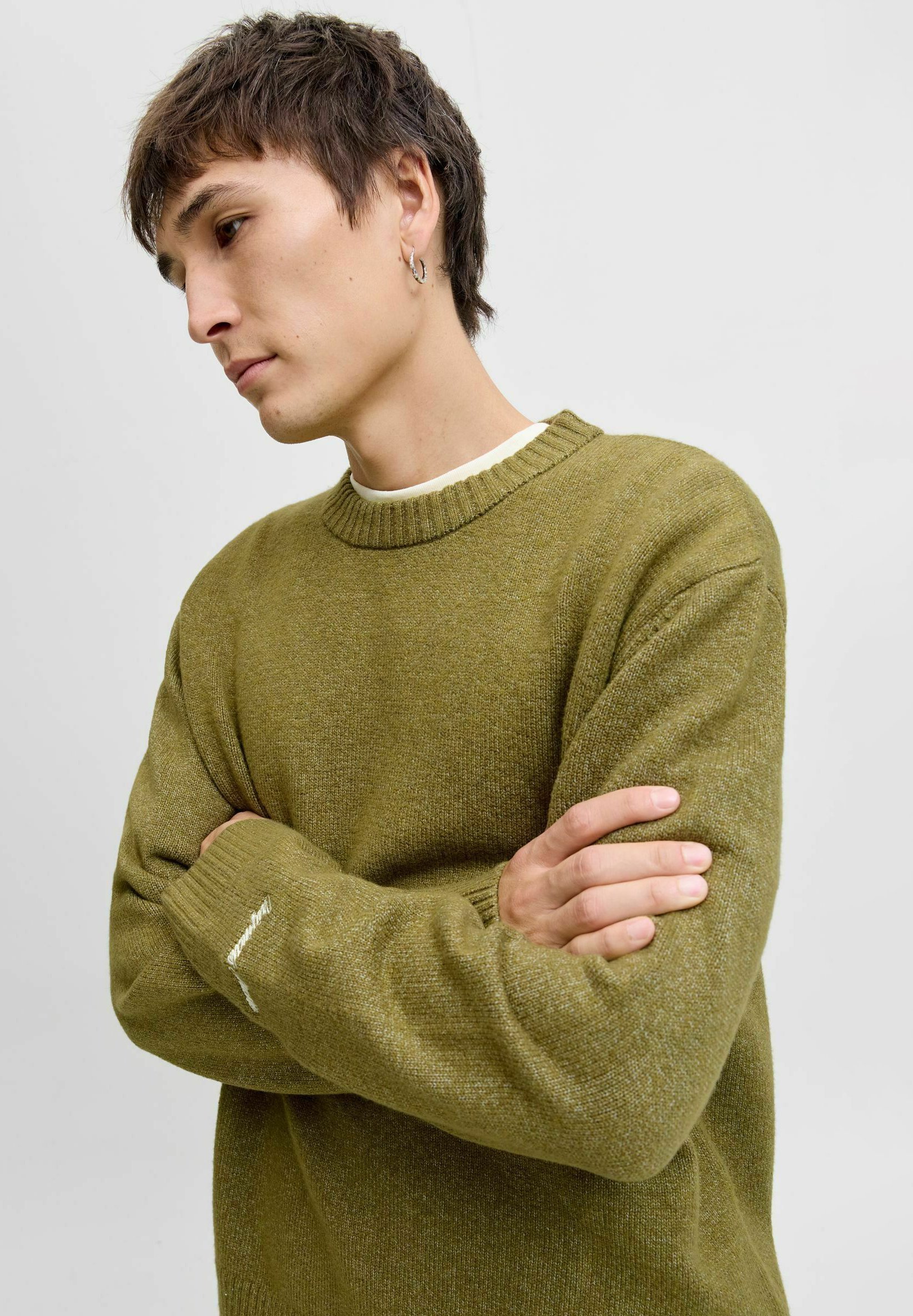 Jack & Jones JORNORREBRO CREW NECK - Megztinis - alyvuogių pilka