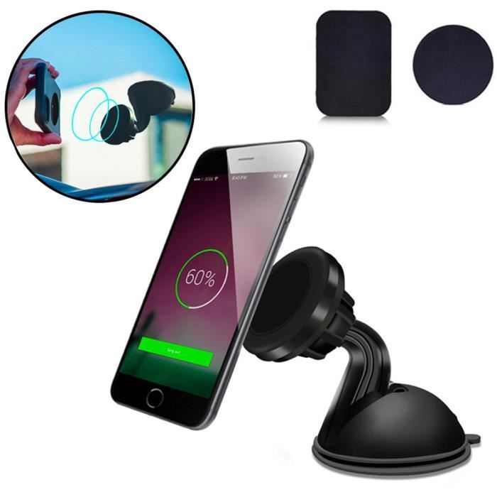 Tikawi x1 Universal Magnetic Car Phone Holder for Windshield (Samsung / iPhone / Huawei / Xiaomi) - Black Portable Holder